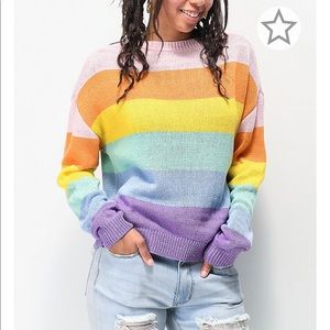 Rainbow Crew Neck Knit Sweater